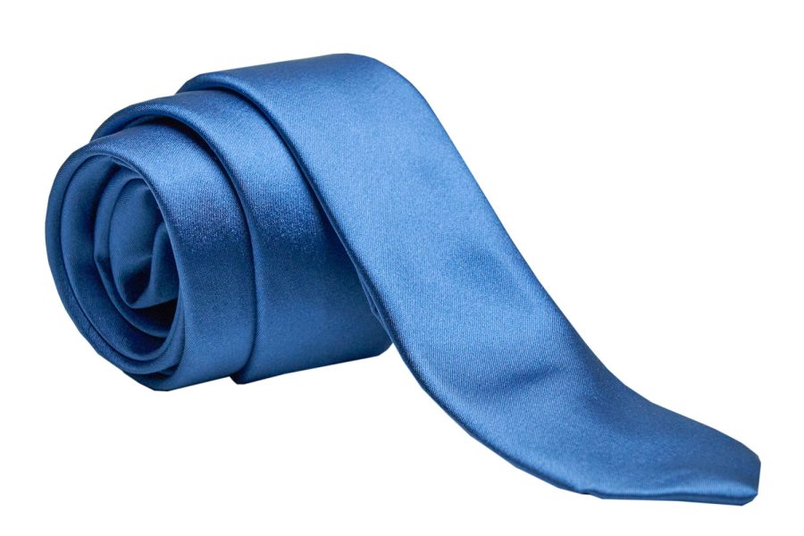 Slim μεταξωτή μπλε γραβάτα