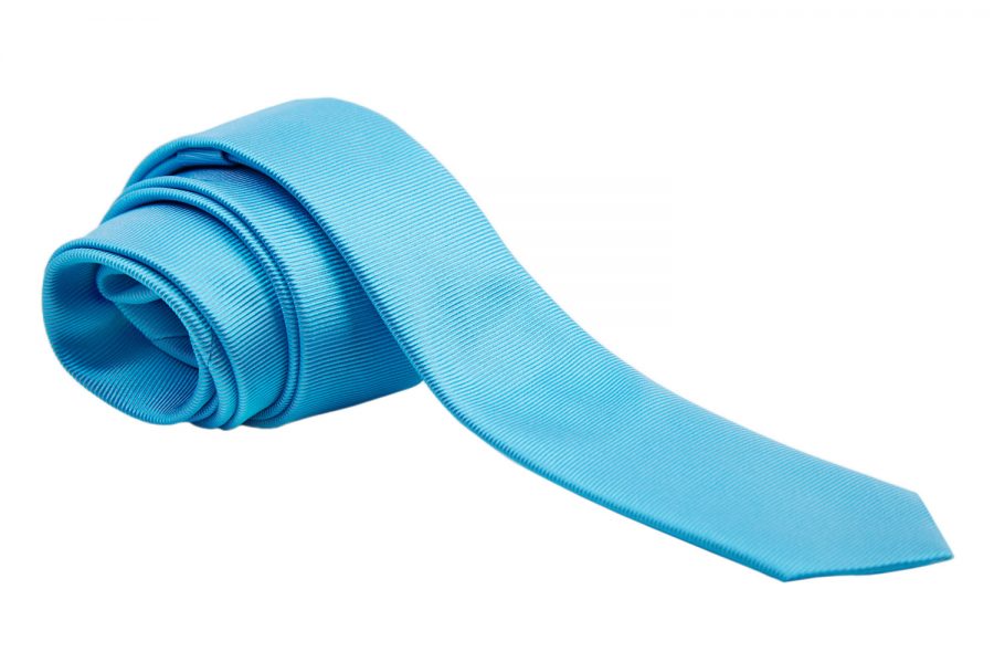 Γραβάτα μπλε, slim, Μετάξι 100%