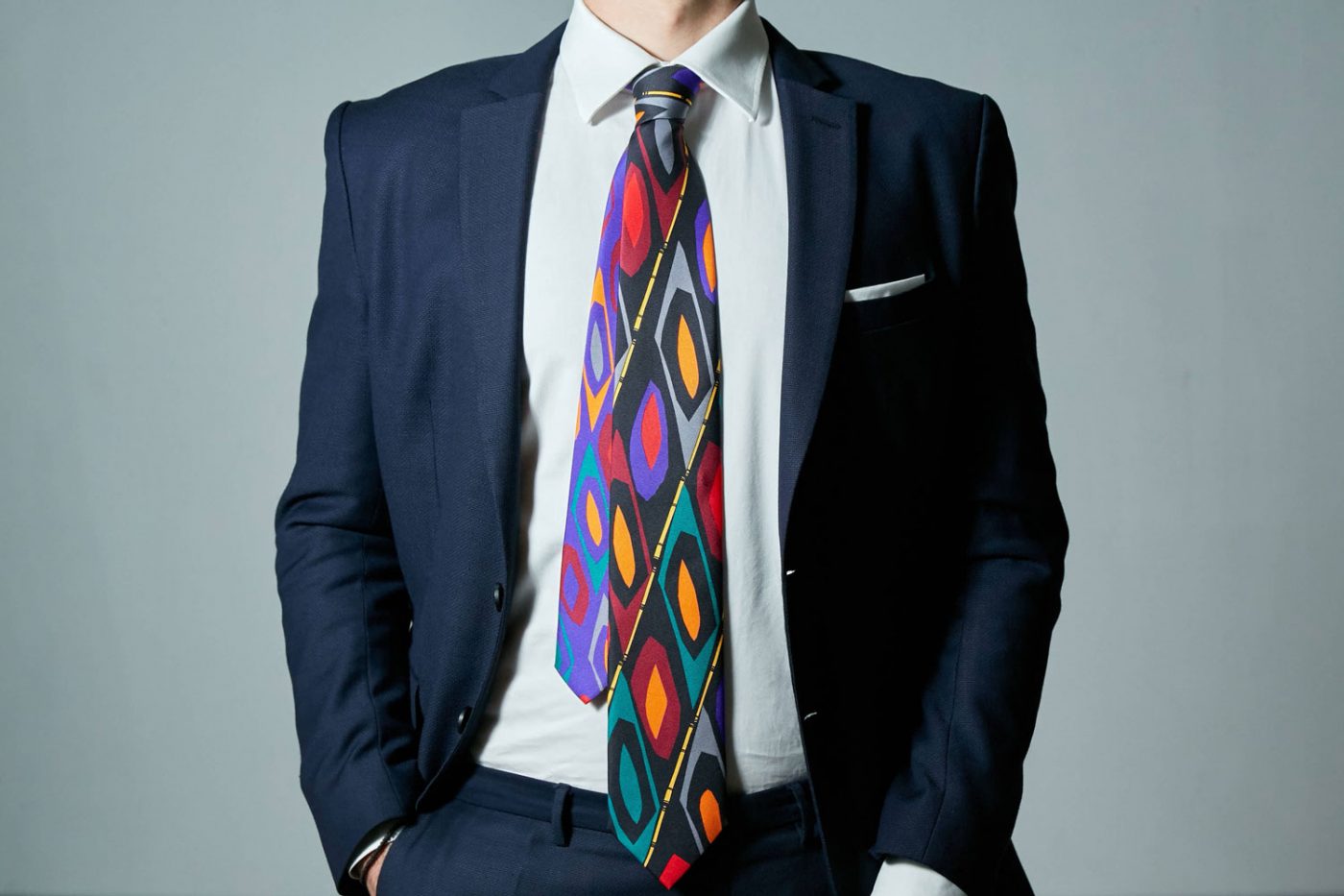 Γραβάτα Πολύχρωμη Fantasy, Double Sided, Μετάξι 100%