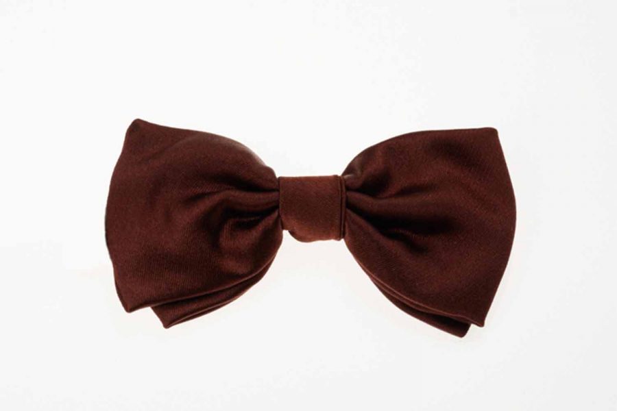 Παπιγιόν σατινέ καφέ σκούρο, Μετάξι 100%