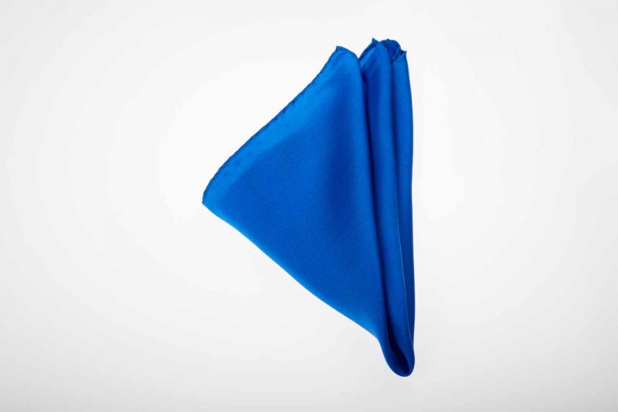 Pochette μπλε ηλεκτρίκ μονόχρωμο, Μετάξι 100%