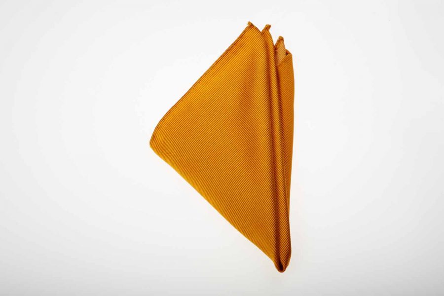 Pochette κίτρινο - πορτοκαλί μονόχρωμο, Μετάξι 100%