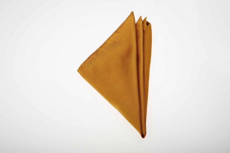 Pochette κίτρινο μπρονζέ μονόχρωμο, Μετάξι 100%