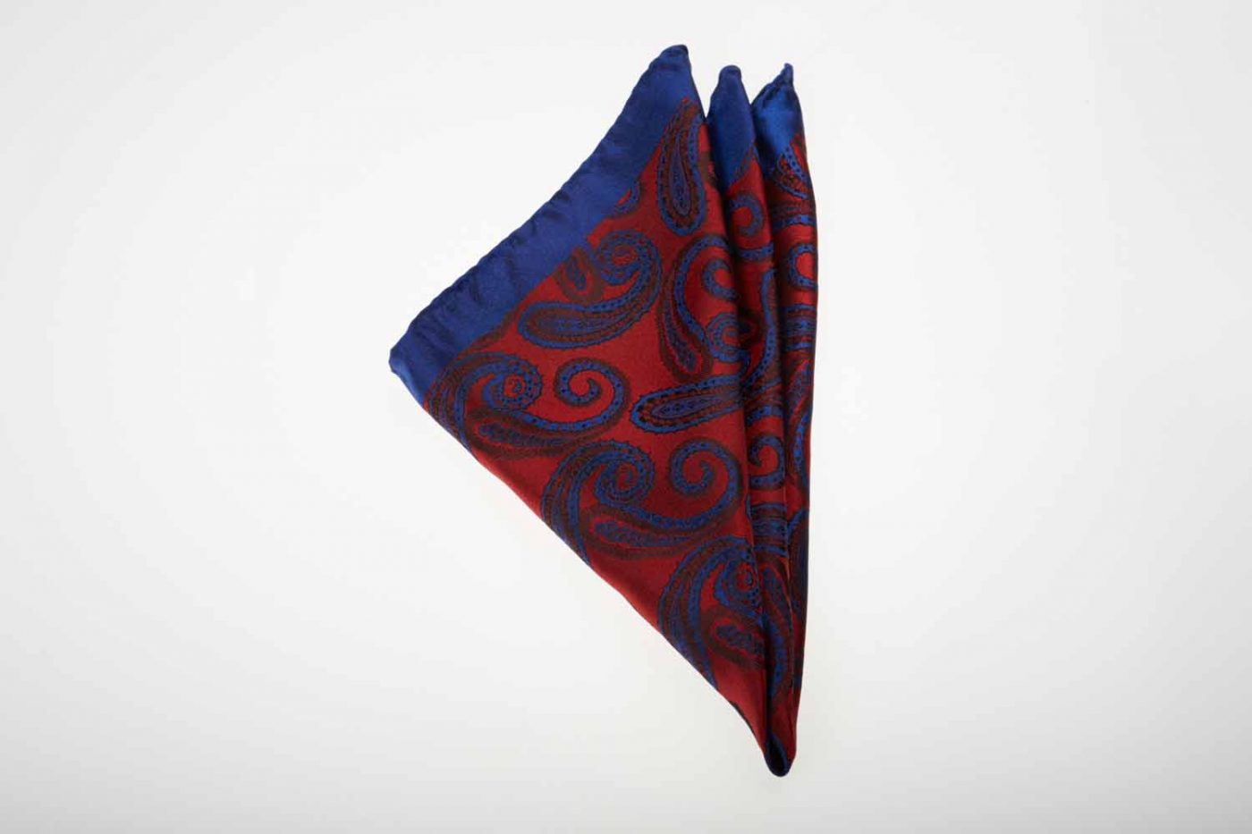 Pochette μπλε με κόκκινο λαχούρι, Μετάξι 100% 1 Pochette μπλε με κόκκινο λαχούρι, Μετάξι 100%