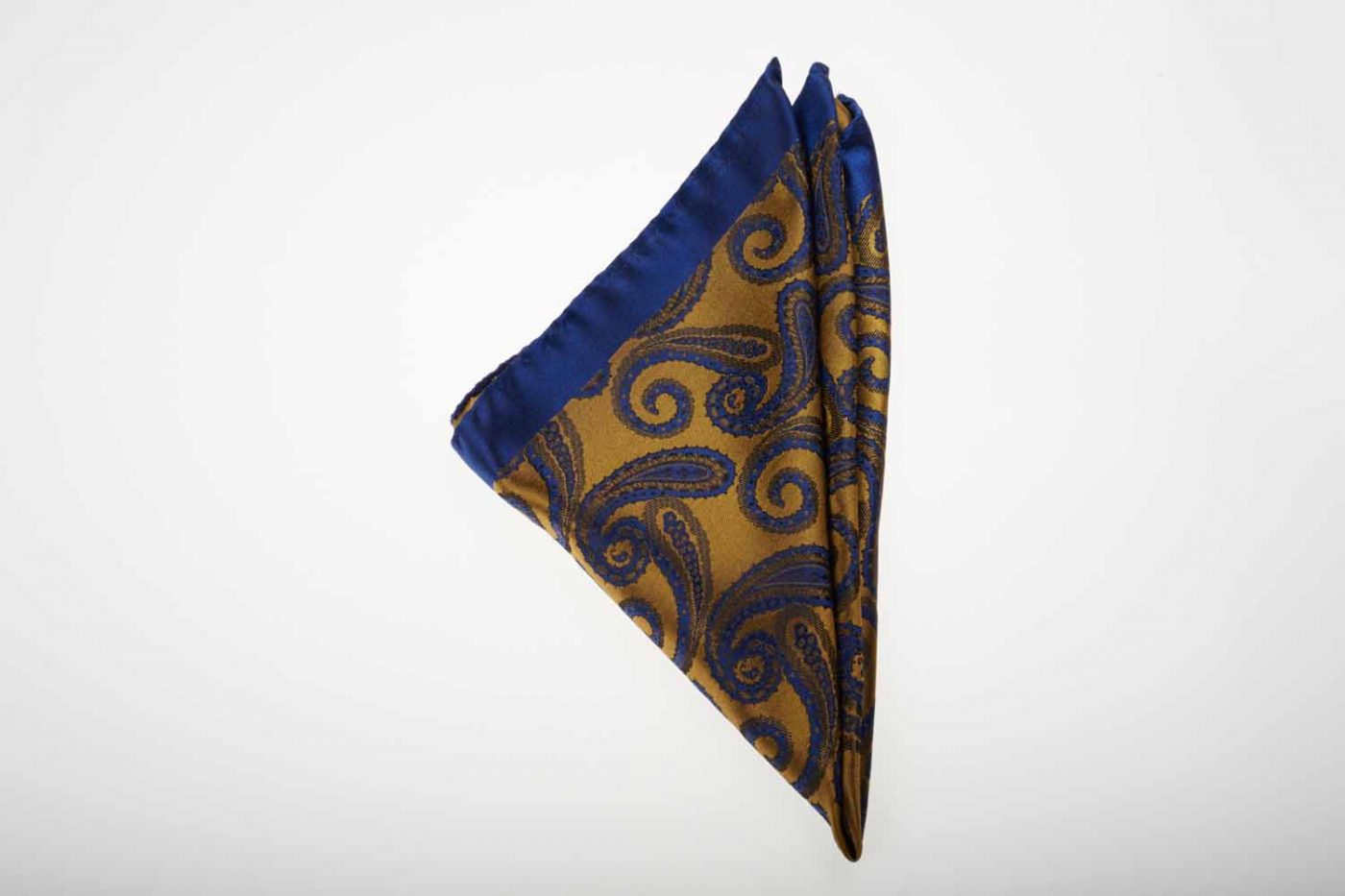 Pochette μπλε με κίτρινο λαχούρι, Μετάξι 100% 1 Pochette μπλε με κίτρινο λαχούρι, Μετάξι 100%