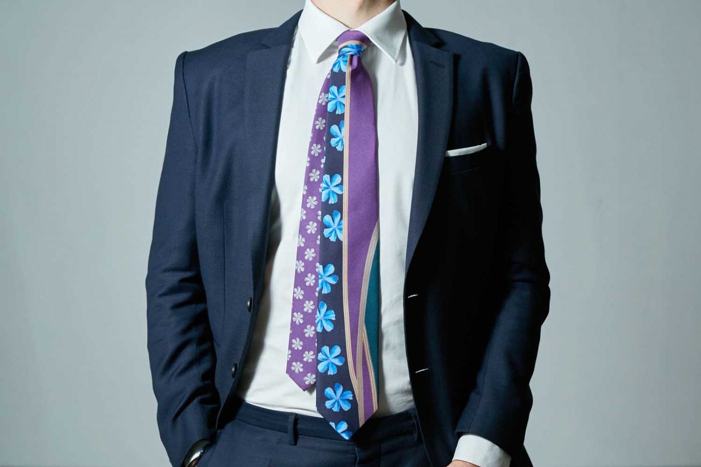 Γραβάτα fantasy - floral, Double sided, Μετάξι 100%