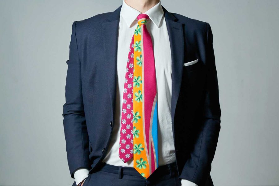 Γραβάτα fantasy - floral, Μετάξι 100%
