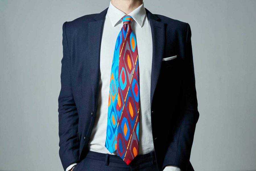 Γραβάτα πολύχρωμη, Double sided, Μετάξι 100%