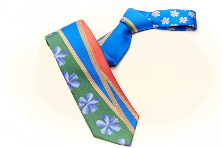 Γραβάτα floral, Double sided, Μετάξι 100%