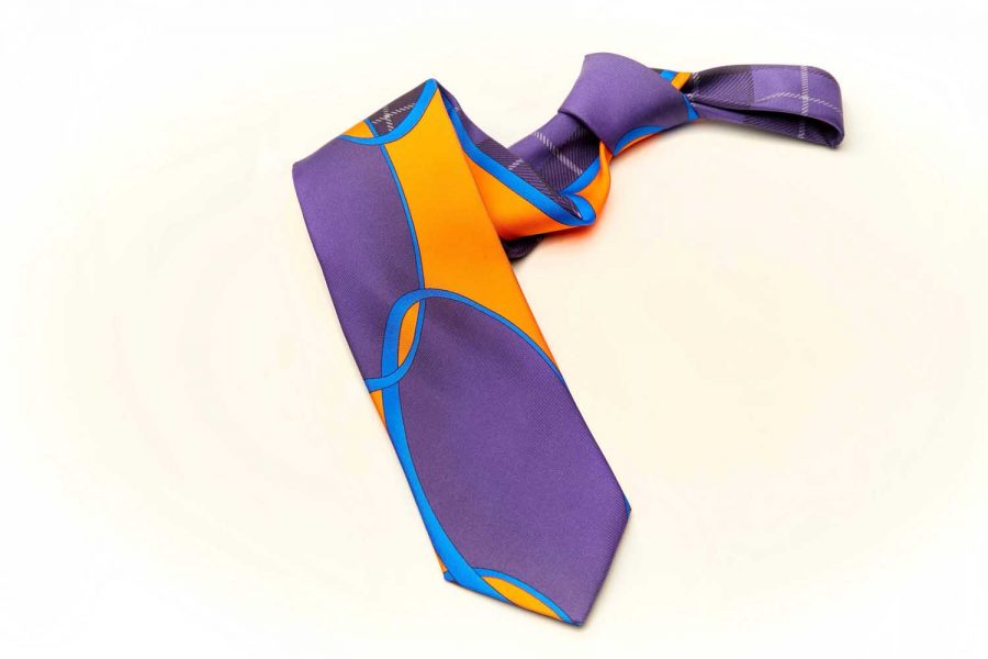 Γραβάτα πολύχρωμη, Double sided, Μετάξι 100%
