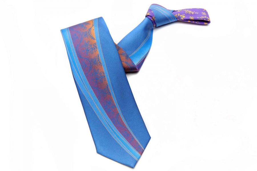 Γραβάτα πολύχρωμη, Double Sided, Μετάξι 100%