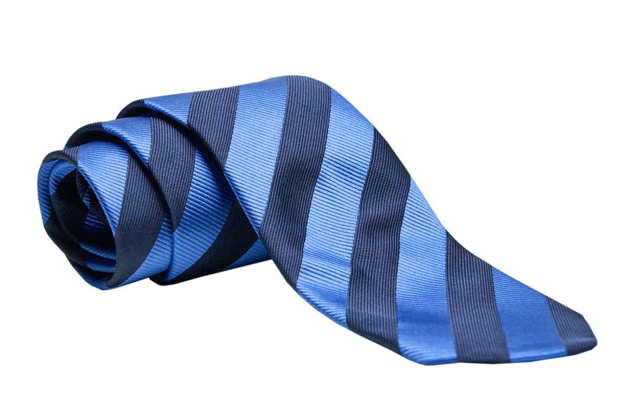 Γραβάτα μπλε ριγέ, Μετάξι 100%