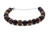 BRAC834 Βραχιόλι tiger's eye και μαύρο
