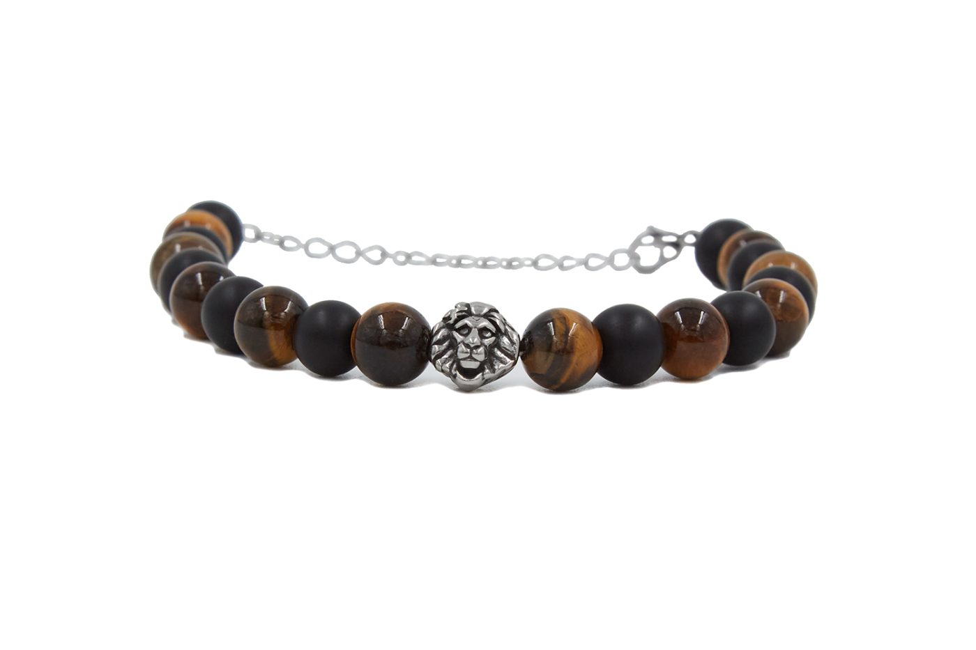 BRAC740 Βραχιόλι tiger's eye & black