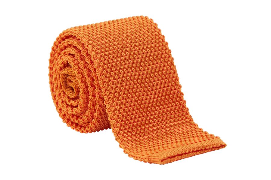 Πλεκτή γραβάτα πορτοκαλί