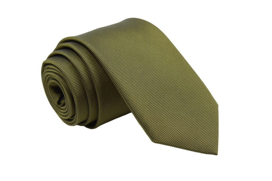 Γραβάτα λαδί μονόχρωμη, 7cm