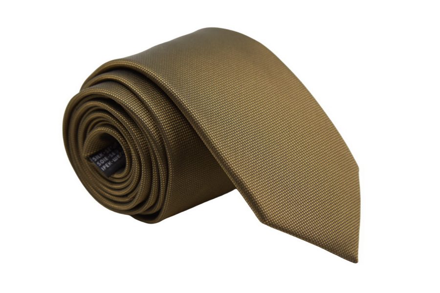 Γραβάτα κίτρινη λαδί μονόχρωμη 7cm