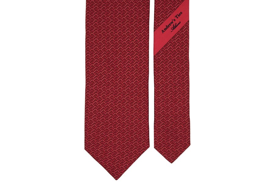 Μεταξωτή γραβάτα κόκκινη με μικρά σχέδια