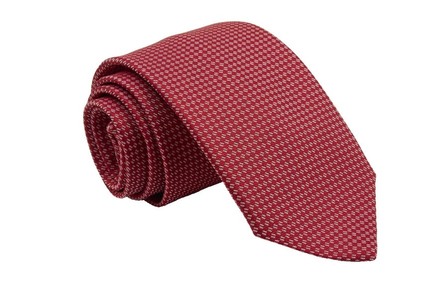 Γραβάτα κόκκινη / λευκά σχέδια