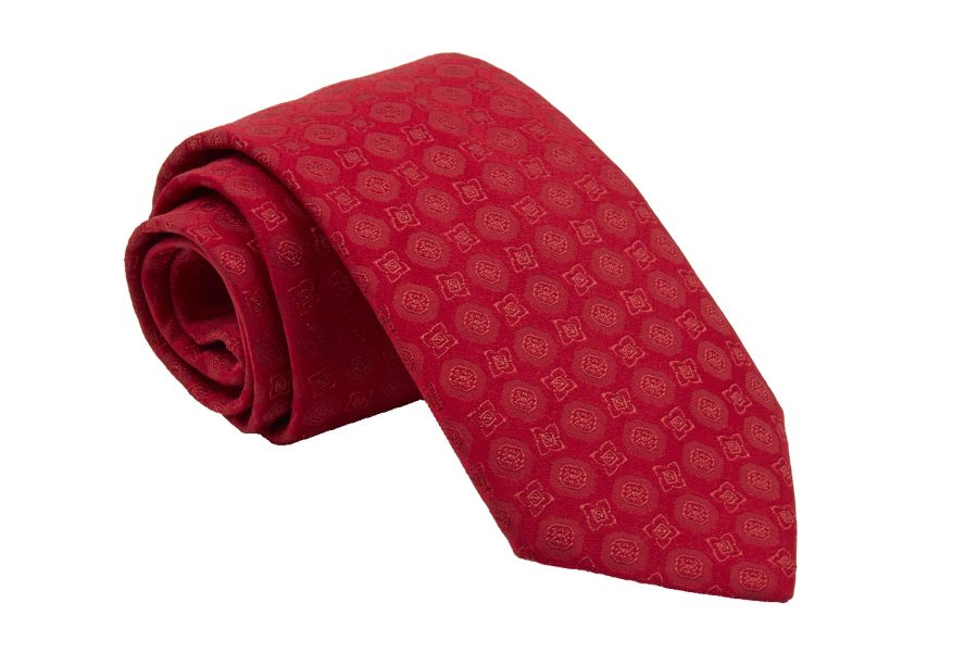 Γραβάτα κόκκινη με ανάγλυφα σχέδια