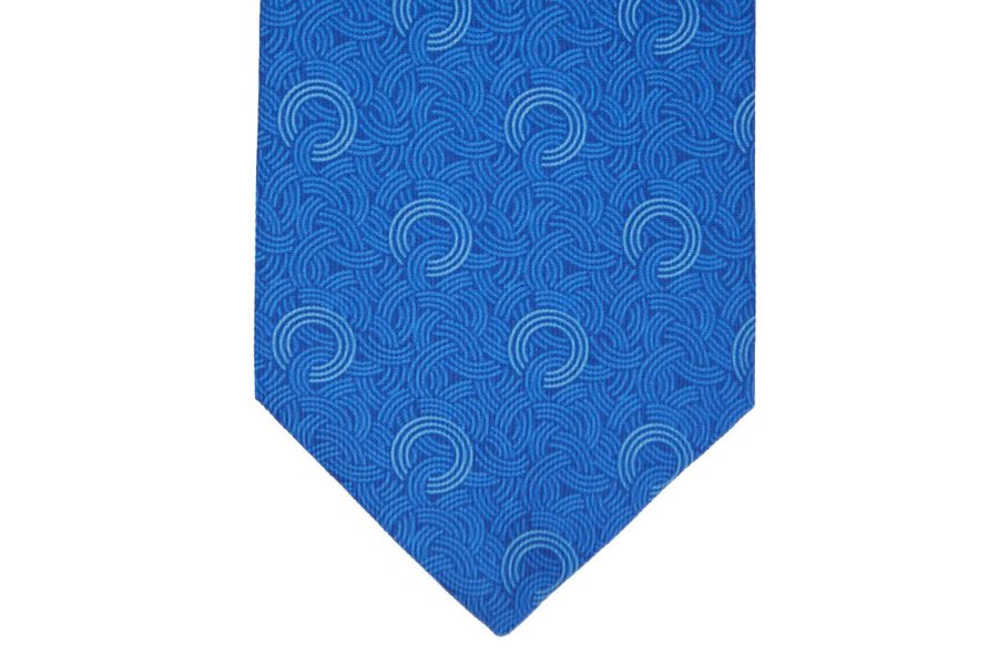 Μεταξωτή γραβάτα μπλε με κύκλους