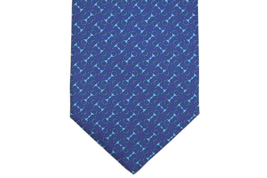 Μεταξωτή γραβάτα μπλε με στομίδες