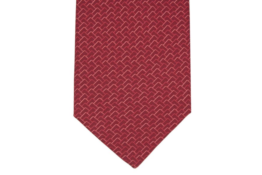 Μεταξωτή γραβάτα κόκκινη με μικρά σχέδια