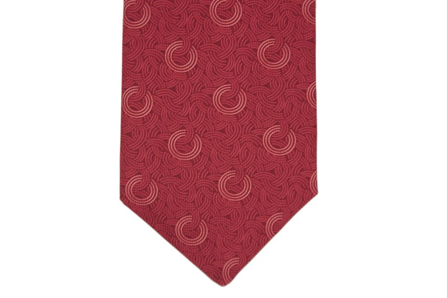 Μεταξωτή γραβάτα κόκκινη με κύκλους