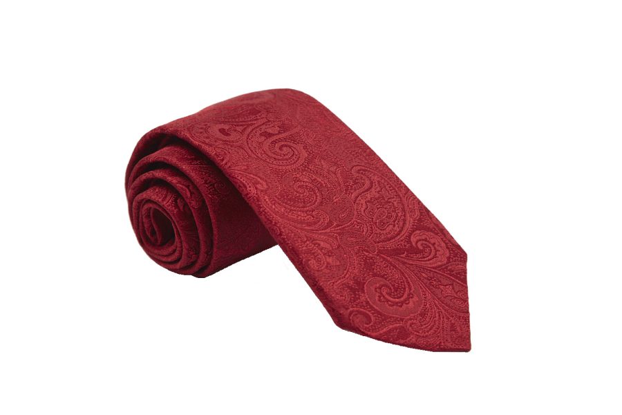 Γραβάτα κόκκινη / ανάγλυφα λαχούρια