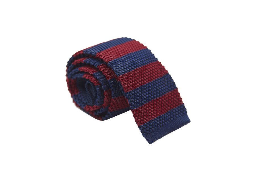 Γραβάτα πλεκτή μπλε / κόκκινο