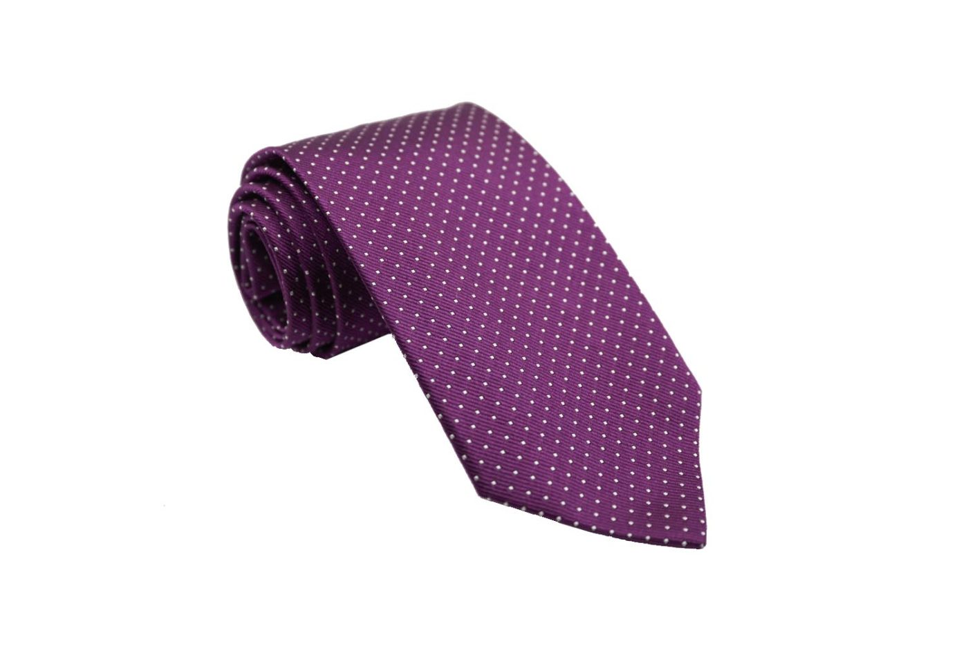 Γραβάτα μωβ / λευκά μικρά πουά