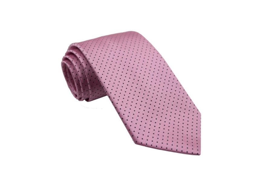 Γραβάτα ροζ / μπλε μικρά πουά