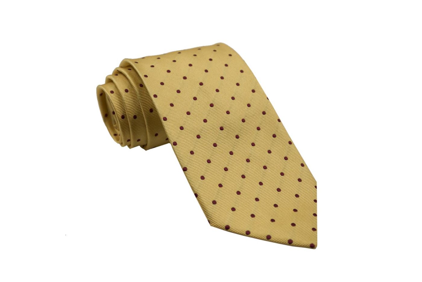 Γραβάτα κίτρινη / κόκκινα πουά