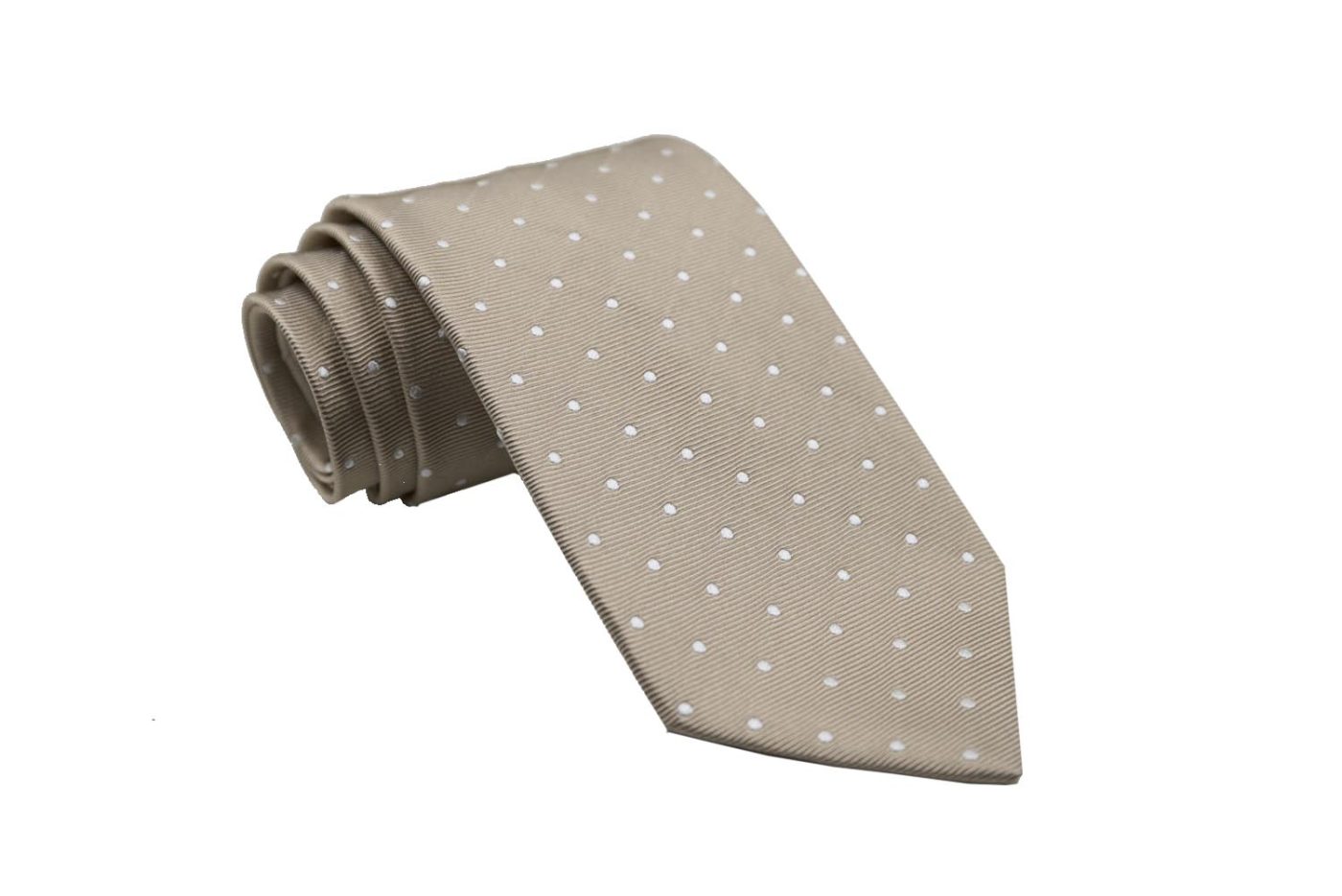 Γραβάτα μπρονζέ / λευκά πουά