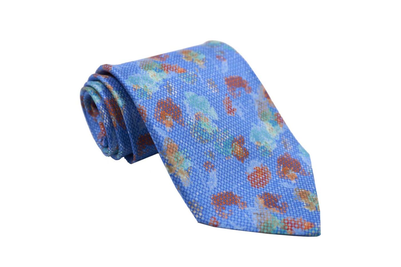 Γραβάτα μπλε / λουλούδια