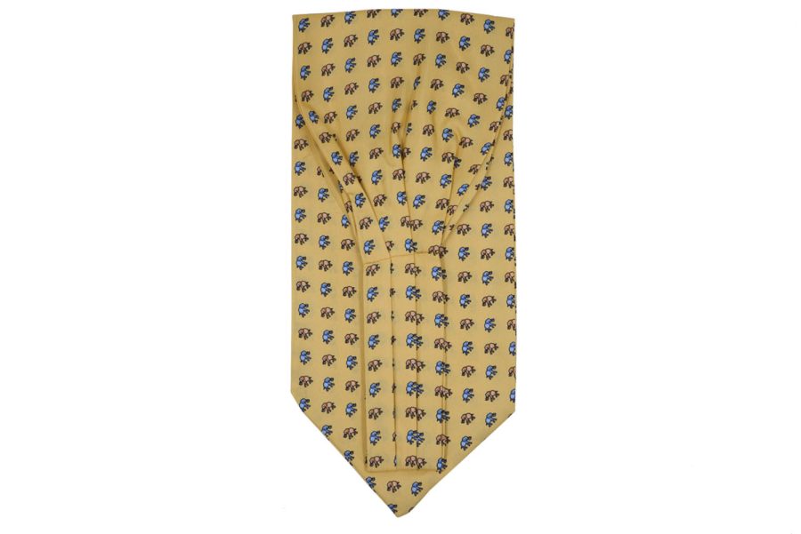 Φουλάρι Ascot / Κίτρινο με μικρούς ελέφαντες