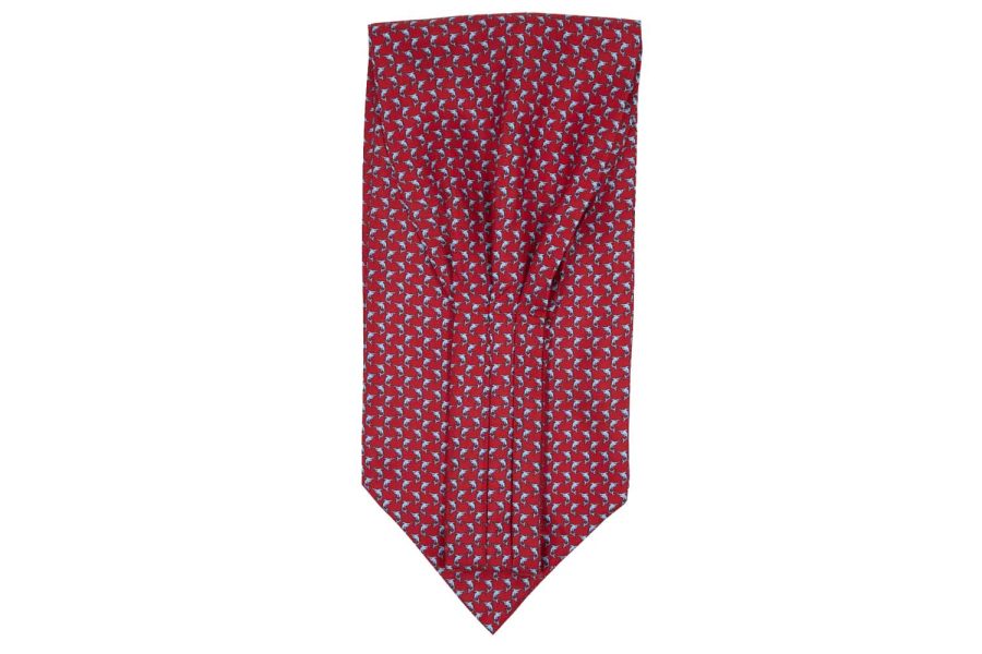Φουλάρι Ascot / Κόκκινο με δελφίνια