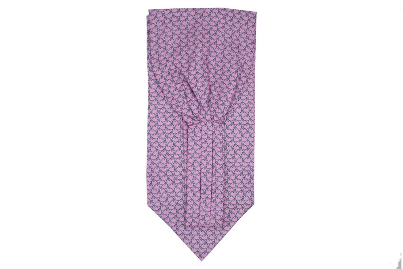 Φουλάρι Ascot / Ροζ με δελφίνια
