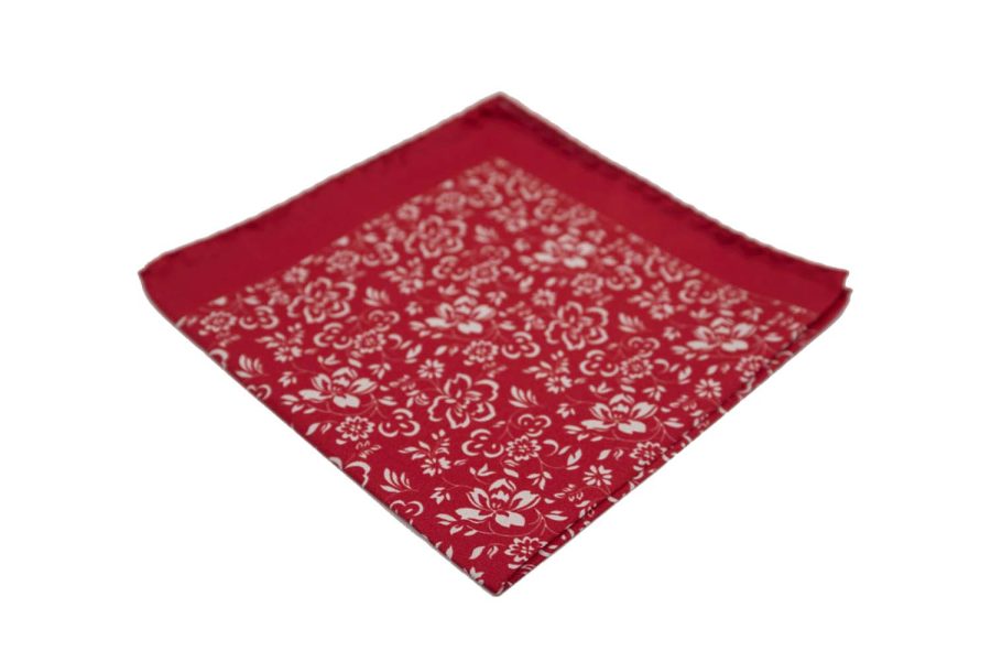 Μαντήλι τσέπης κόκκινο / floral