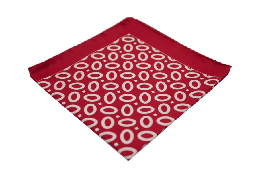 Μαντήλι τσέπης κόκκινο / λευκά σχέδια