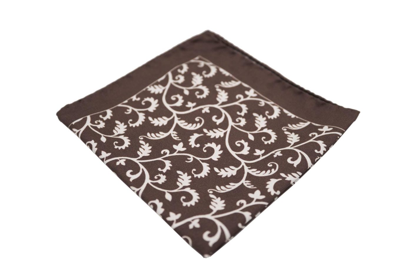 Μαντήλι τσέπης καφέ / λευκά λαχούρια