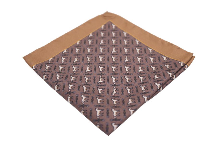 Μαντήλι τσέπης μπεζ / αλογάκια