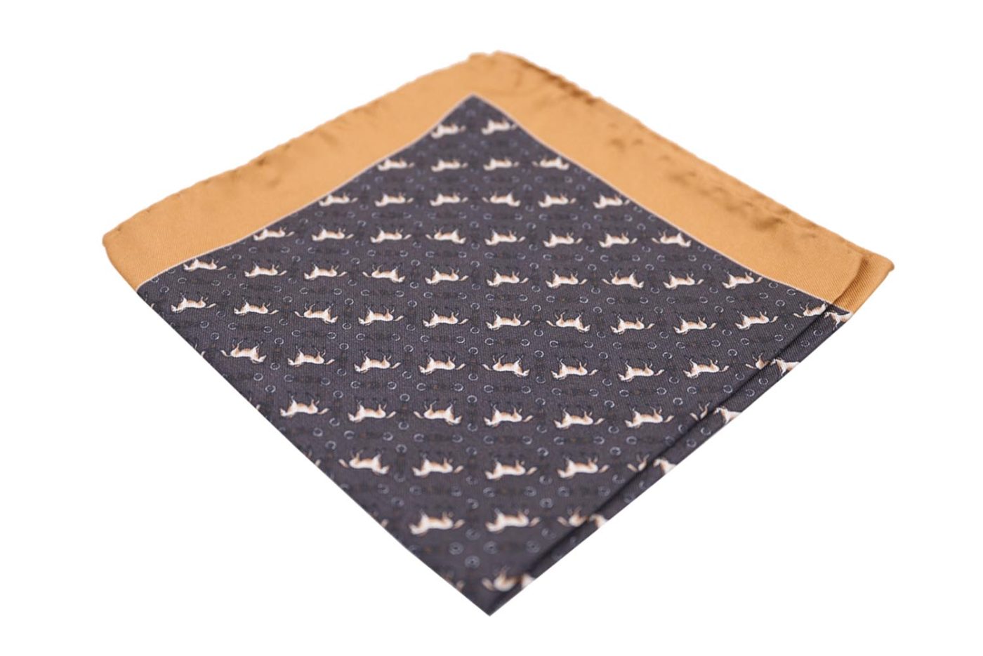 Μαντήλι τσέπης καφέ / αλογάκια