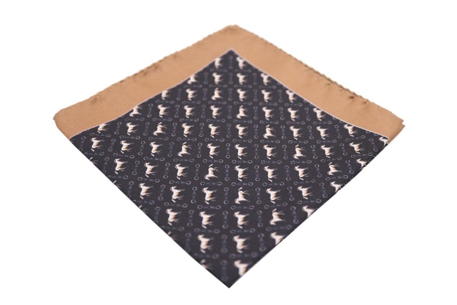 Μαντήλι τσέπης μαύρο / αλογάκια