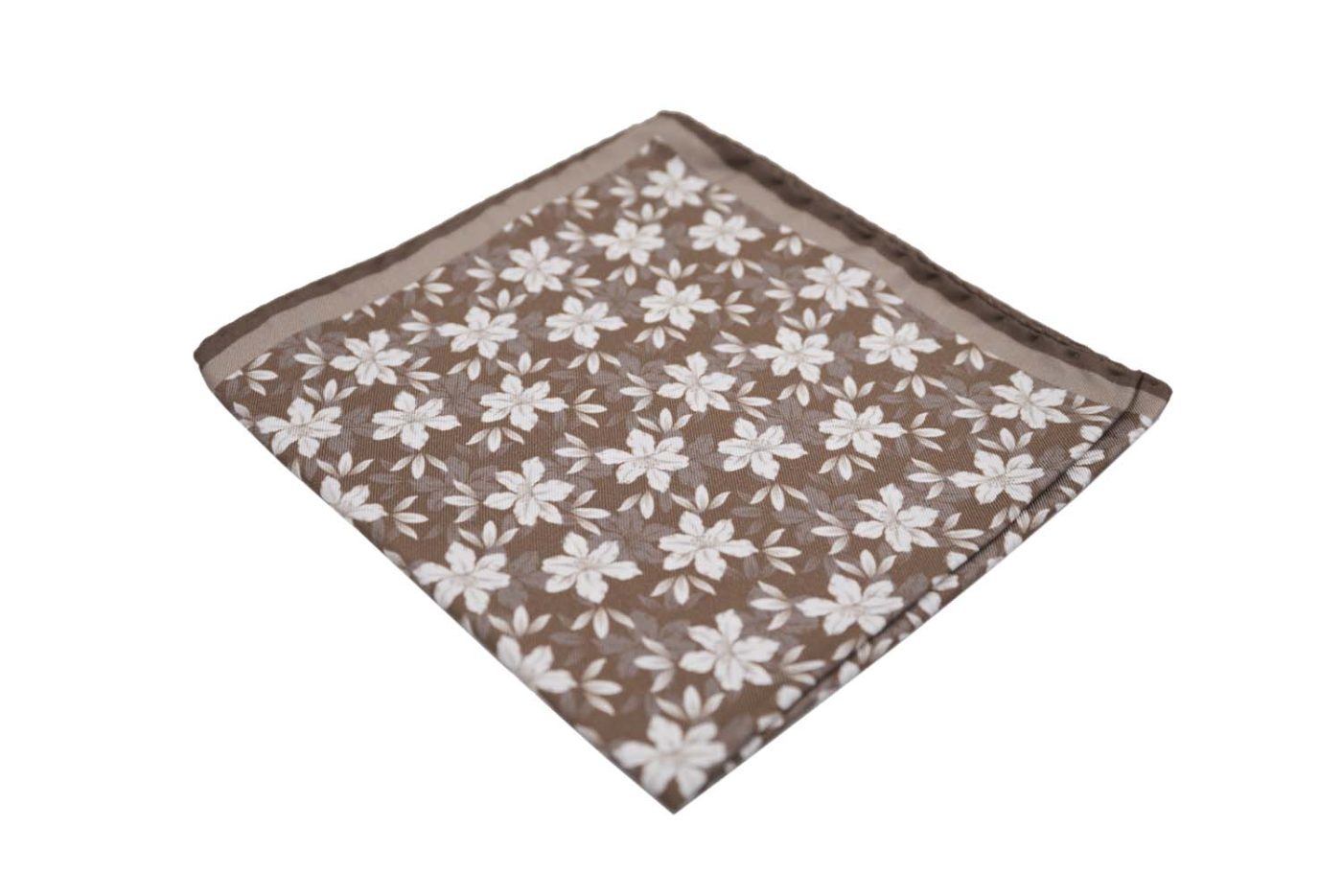 Μαντήλι τσέπης καφέ / floral