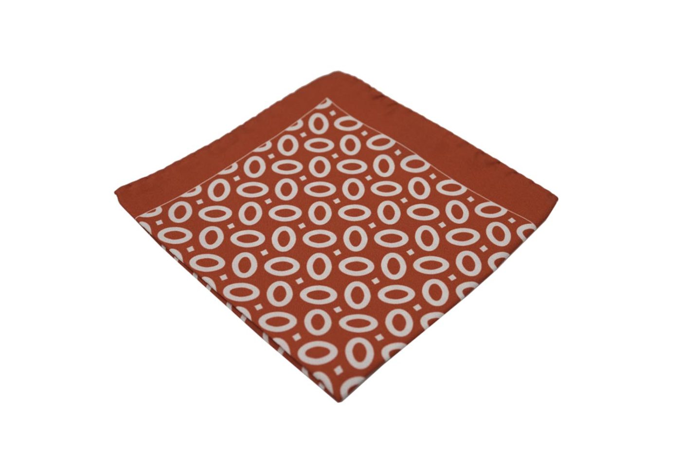 Μαντήλι τσέπης πορτοκαλί / λευκά σχέδια