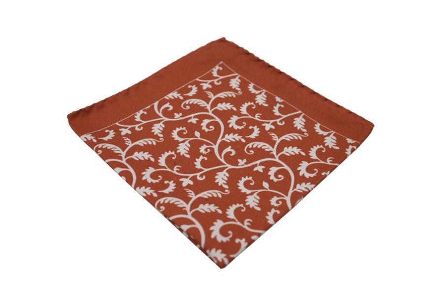 Μαντήλι τσέπης πορτοκαλί / λευκά λαχούρια