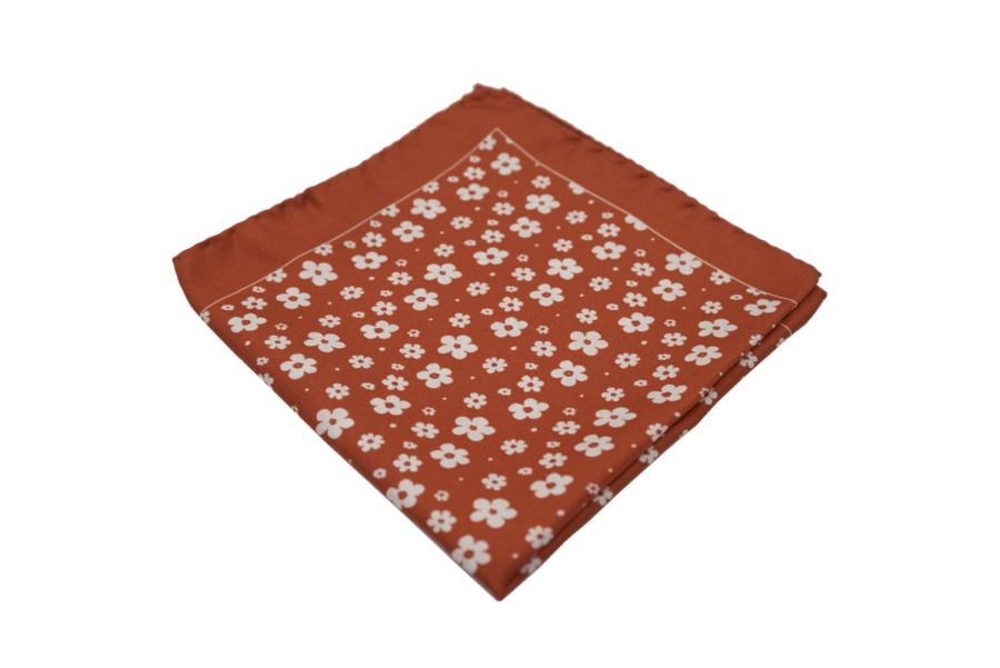 Μαντήλι τσέπης πορτοκαλί / floral