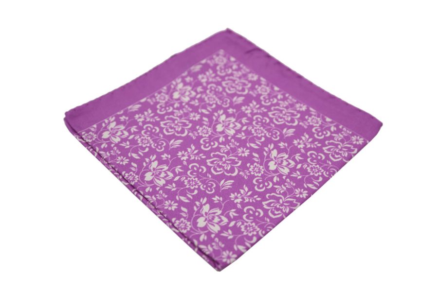 Μαντήλι τσέπης μωβ / λουλούδια