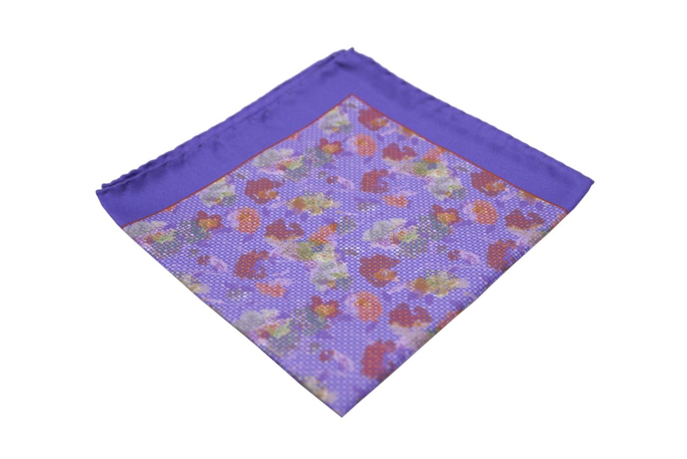 Μαντήλι τσέπης μωβ / πορτοκαλί λουλούδια